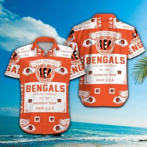 Cincinnati Bengals Short Sleeve Button Up Tropical Hawaiian Shirt VER015