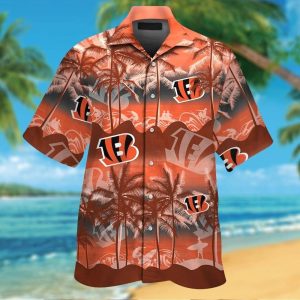 Cincinnati Bengals Short Sleeve Button Up Tropical Hawaiian Shirt VER022
