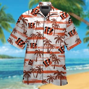 Cincinnati Bengals Short Sleeve Button Up Tropical Hawaiian Shirt VER027