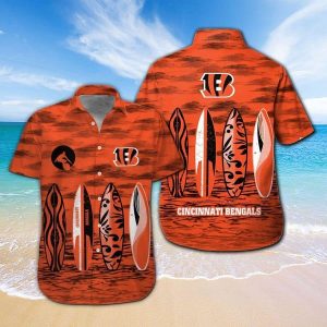 Cincinnati Bengals Short Sleeve Button Up Tropical Hawaiian Shirt VER030