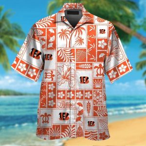 Cincinnati Bengals Short Sleeve Button Up Tropical Hawaiian Shirt VER032