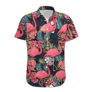 Classic Leave Flamingo Ornamental Trendy Hawaiian Shirt For Women