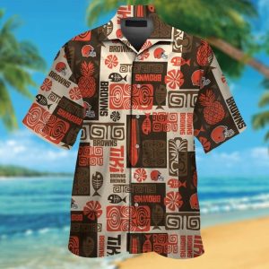 Cleveland Browns Short Sleeve Button Up Tropical Hawaiian Shirt VER01