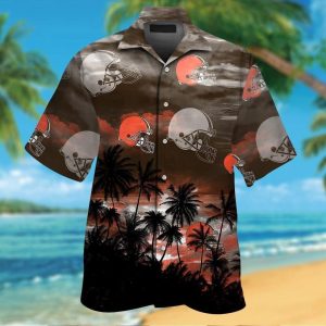 Cleveland Browns Short Sleeve Button Up Tropical Hawaiian Shirt VER02