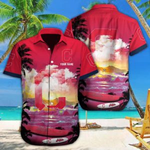 Cleveland Indians Hawaiian Shirt Customizable Name