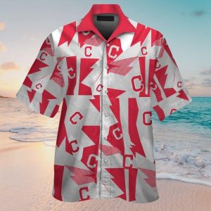 Cleveland Indians Short Sleeve Button Up Tropical Hawaiian Shirt VER012