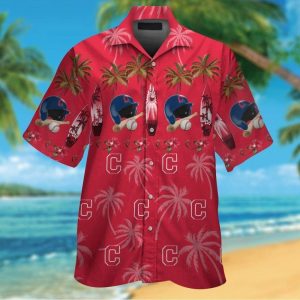 Cleveland Indians Short Sleeve Button Up Tropical Hawaiian Shirt VER08
