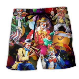 Clown Funny Happy In The Night Trendy KLA Hawaiian Beach Shorts