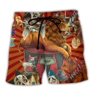 Clown Funny Happy Red Style Trendy KLA Hawaiian Beach Shorts