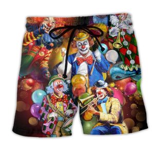 Clown Happiness Funny Style Trendy KLA Hawaiian Beach Shorts