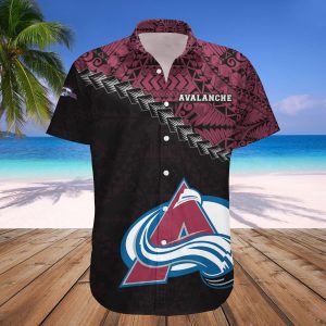 Colorado Avalanche Hawaii Shirt Grunge Polynesian Tattoo – NHL