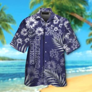 Colorado Rockies Short Sleeve Button Up Tropical Hawaiian Shirt VER01