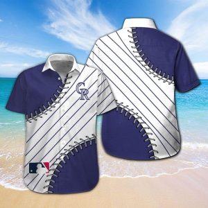 Colorado Rockies Short Sleeve Button Up Tropical Hawaiian Shirt VER02