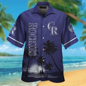 Colorado Rockies Short Sleeve Button Up Tropical Hawaiian Shirt VER03