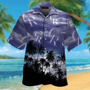 Colorado Rockies Short Sleeve Button Up Tropical Hawaiian Shirt VER06