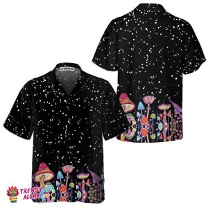 Colorful Mushroom Hawaiian Shirt, Funny Mushroom Print Shirt For Men & Women