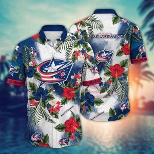 Columbus Blue Jackets NHL Hawaiian Shirt Warm Daystime KLA Shirt