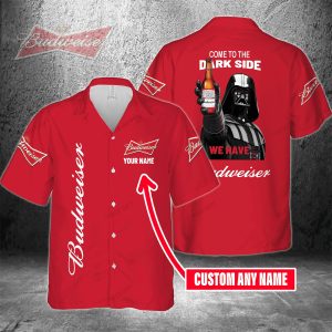 Come To The Dark Side We Have Budweiser Custom Name Hawaiian Shirt