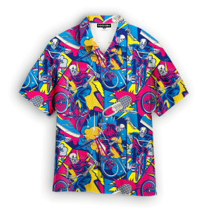 Comic Style Skull Riding A Bike Hawaiian Shirt