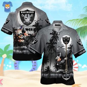 Cool Disney Mickey Mouse Las Vegas Raiders Hawaiian Shirt