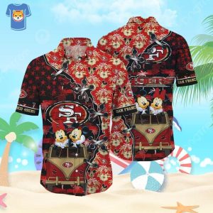 Cool Disney Mickey Mouse NFL San Francisco 49Ers Hawaiian Shirt