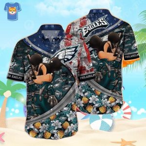 Cool Disney Mickey Mouse Philadelphia Eagles NFL Hawaiian Shirt