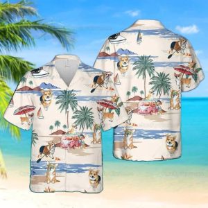 Corgi Fun in Summer Hawaiian Shirt Collection