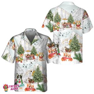 Corgis On Christmas Day Hawaiian Shirt, Corgi Dog Christmas Shirt For Men & Women, Best Christmas Gift