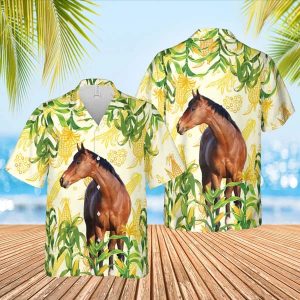 Corn Farm Horse 3D Trendy Hawaiian Shirt, Cow Trendy Hawaiian Shirt, Summer Gifts For Men And Women