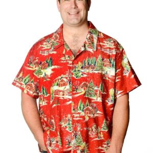 Country Christmas Scenery Festive Pattern Hawaiian Holiday Shirt