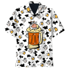 Cow And Beer Cow Skin Pattern Black And White Theme Hawaiian Shirt