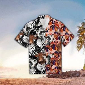 Cow Floral Colorful Trendy Hawaiian Shirt, Hawaii Shirt Men, KLA Shirt, Tropical Sleeve Summer