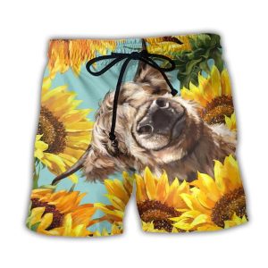 Cow Happy Life With Sunflower Trendy KLA Hawaiian Beach Shorts