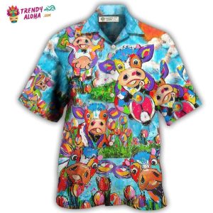 Cow Happy Love Funny Animals Hawaiian Shirt – Trendy KLA