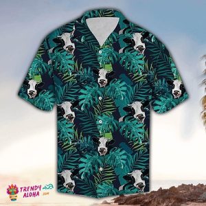 Cow Hawaiian Shirt Tropical Cow Leaf Pattern KLA Shirt, KLA Hawaiian Shirts
