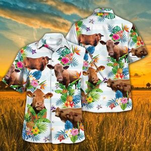 Cow Hawaiian Theme Plants Pineapple Trendy Hawaiian Shirt, Cow Trendy Hawaiian Shirt, Summer Gifts For Men And Women
