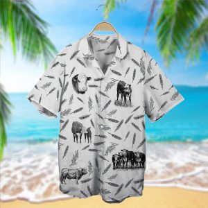 Cow Lovers Hawaiian Shirt with Unique Hereford Cattle Pattern