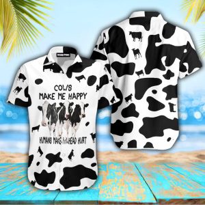 Cow Make Me Happy Trendy Hawaiian Shirt  KLA Shirt