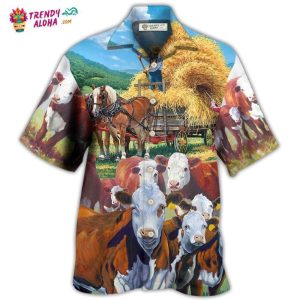 Cow Peaceful Life Hereford Cow Hawaiian Shirt – Trendy KLA