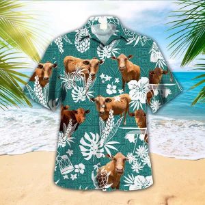 Cow Trendy Hawaiian Shirt For Farm Lovers – Beefmaster Trendy Hawaiian Shirt, Summer Gift For Farmer