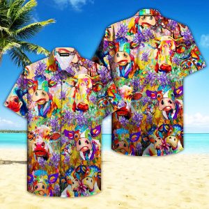 Cows Looking At You And Bluebonnets Field Hawaiian Shirt