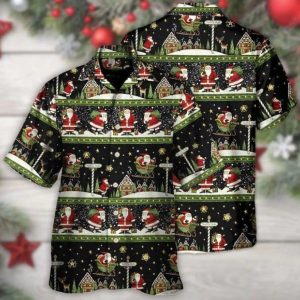 Cozy Santa Christmas Red Themed Hawaiian Shirt