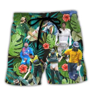 Cricket Sport Funny Play Amazing Tropical Art Trendy KLA Hawaiian Beach Shorts