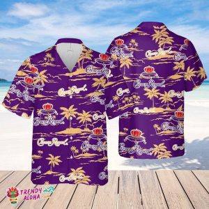 Crown Royal Whiskey Hawaiian Beach Pattern Shirt, Summer Beer Hawaiian Shirt