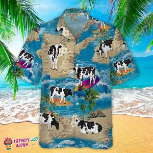 Custom Cow Print Summer Vacation Beach Unisex KLA Hawaiian Shirt