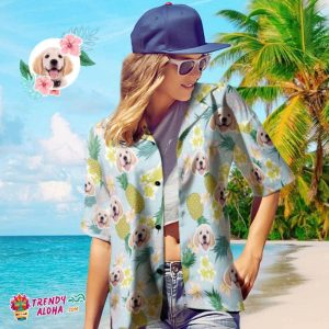Custom Dog Face Trendy KLA Hawaiian Shirts Funny Pineapple Trendy KLA Hawaiian Shirt Gift For Pet Owner