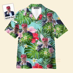 Custom Donald Trump Photo Tropical Style 2 KLA Shirt Trump Hawaiian Shirt