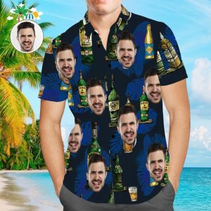 Custom Face Hawaiian Shirt All Over Print Men’s Shirt Beerbottle