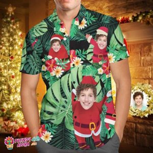 Custom Face Personalized Christmas Trendy KLA Hawaiian Shirt Stay Cool Santa Claus Holiday Gifts
