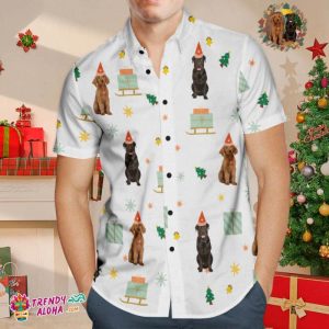 Custom Face Trendy KLA Hawaiian Shirt Funny Pet’s Photo Christmas Shirt Gift For Men